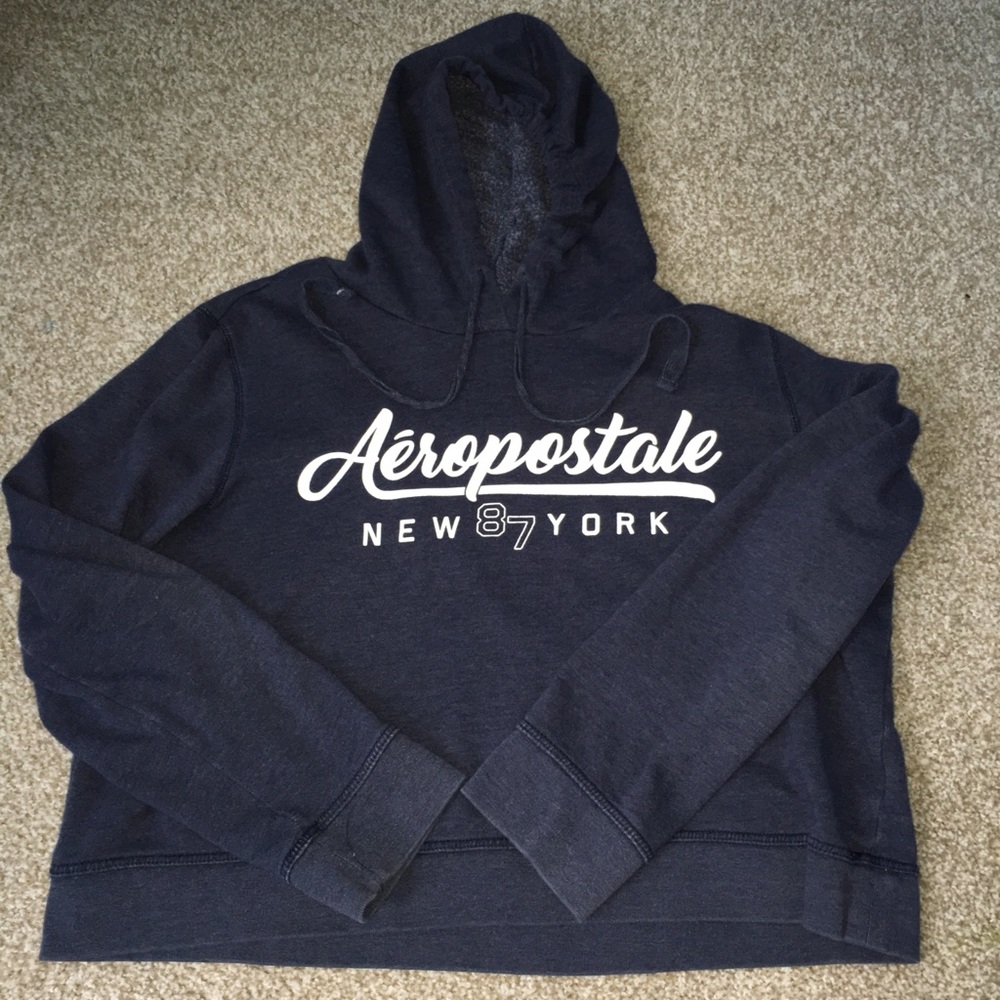 Aeropostale  navy blue crop top hoodie